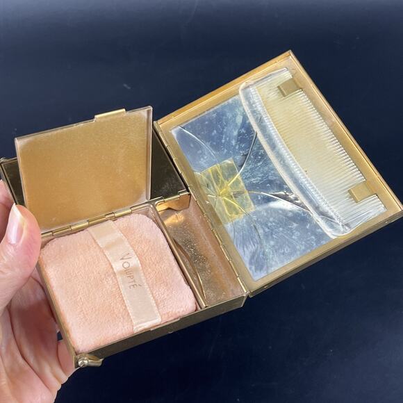 Volupte Vintage Gold Tone Swinglok Carry All Cigarette & Compact USA READ - Picture 15 of 16